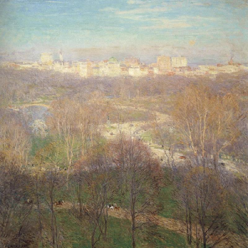 Metcalf, Willard Leroy Early Spring Afternoon-Central Park Spain oil painting art